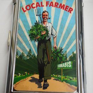 Local Farmer Cigarette Accessory Case W/Built IN Butane Lighter